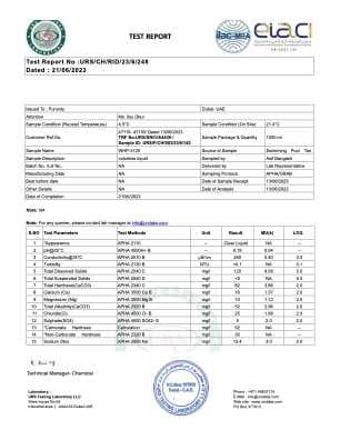 Drinking water altus plus test report